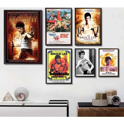 Retro poster retro Bruce Lee nostalgic classic old movie poster bar cafe decoration Art Decor Kids Room Painting