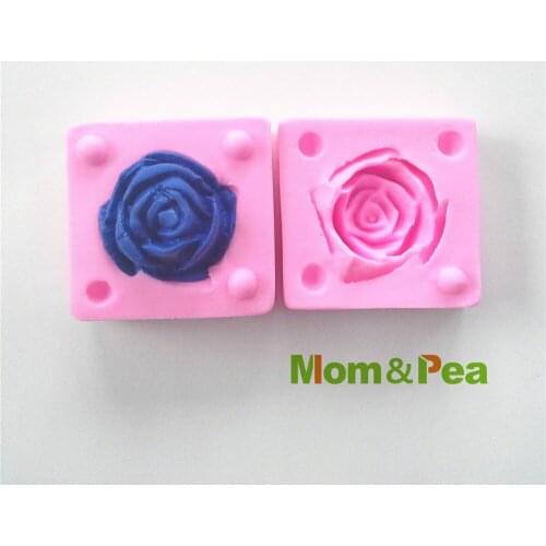 Mom&Pea 0500 Free Shipping Rose Shaped Silicone Mold Cake Decoration Fondant Cake 3D Mold Food Grade Silicone Mould