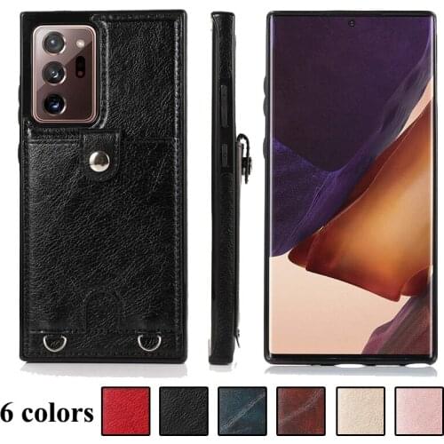 Crossbody Retro Leather Case Phone Case For Samsung Note 20 Ultra Card Lanyard Cover For Galaxy S20 S21 Ulitra S20 FE 5G Coque
