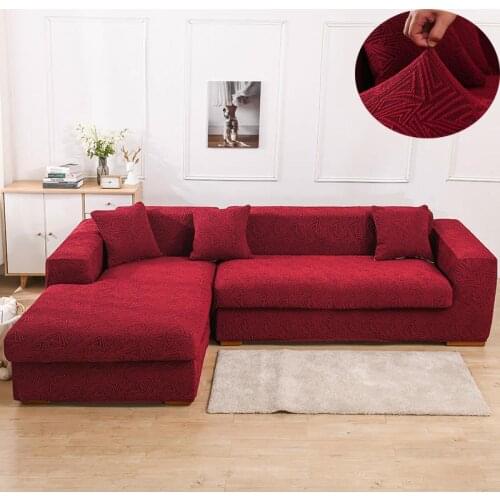 Corner Sofa Cover Jacquard Red Couch Cover High Quality Elastic Sofa Covers for 1/2/3/4 Seater housse canape dangle Slipcover