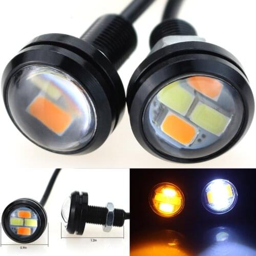 Universal Eagle Eye Turn Signal White Yellow DayTime Running Light Spot Signal Lamps Backup Car Motor Led Parking Day Lamp