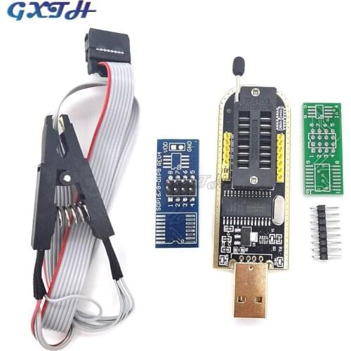 CH341A 24 25 Series EEPROM Flash BIOS USB Programmer Module + SOIC8 SOP8 Test Clip For EEPROM 93CXX / 25CXX / 24CXX