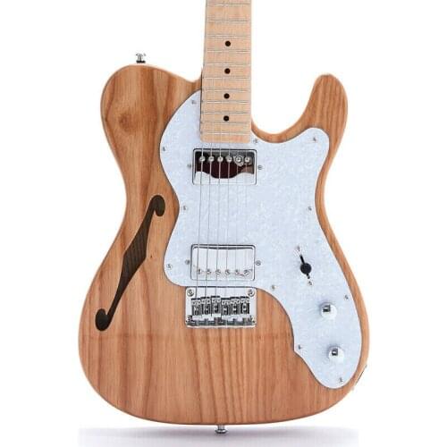 High Quality F Hole Semi Hollow Body Custom 6 Strings Tobacco Color Electric Guitar ASH Body Maple Neck Rosewood Fingerboard
