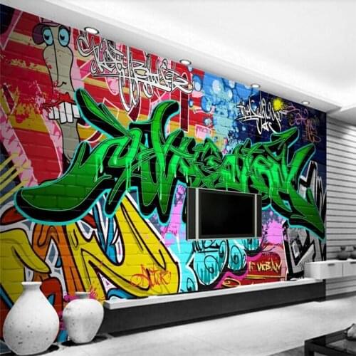 Wellyu papel de parede Customized large murals fashion home improvement bar colorful graffiti KTV tooling background wallpaper