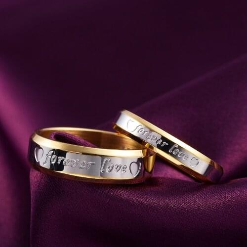 Fine Jewelry 18K gold plated heart Couple Rings for Women Men Size 6 7 8 9 10 engagement Wedding Jewelry Girl student gifts