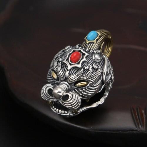 S925 Sterling Silver Jewelry Personalized one-angle Lucky Creative Men Women Models Bells Pendant Sweater Chain Pendant