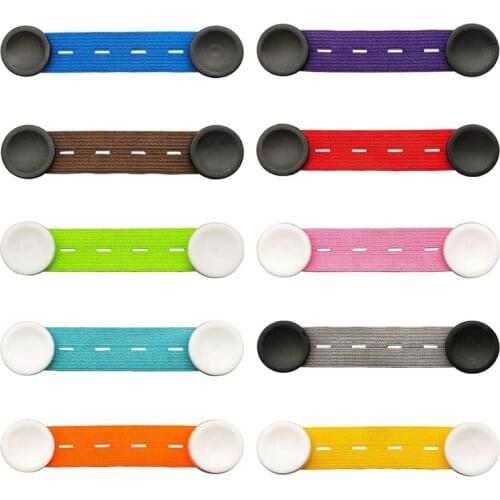 10 Colors 10.5*2.2cm Two-in-one Button Ear Mask Strap Hook Adjustable Elastic Mask Hook 4 Gear Hook For Relieving Ears Pressure