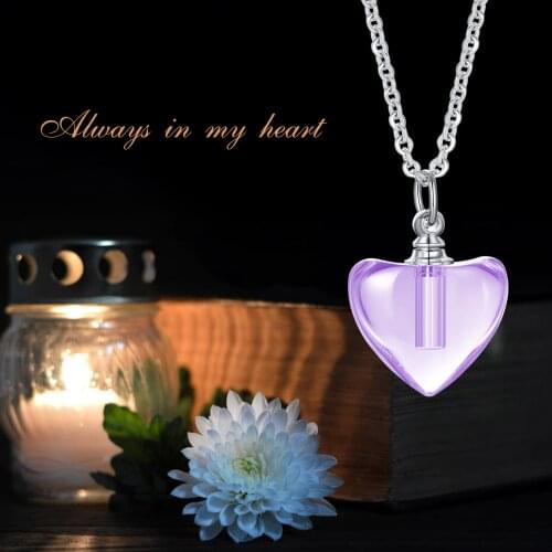 Cremation Urn Necklace Pendant for women, Ashes Container Vial Cylinder heart shape Memorial Keepsake Jewelry