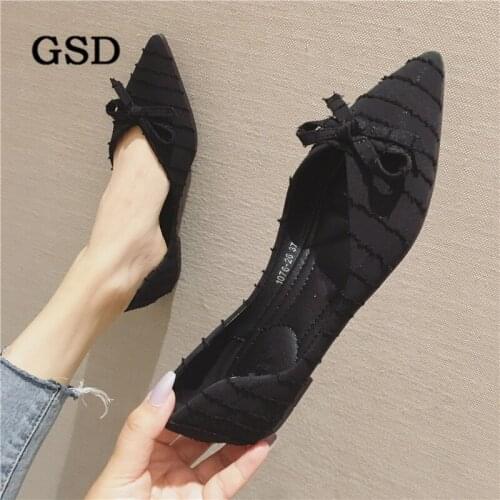 Newest Pointed Toe Black single shoes Woman Comfortable Soft bottom Flats Big Size Office Work Women shoes zapatos de mujer