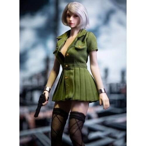 1/6 Scale Female Soldier Toy Character Model Uniform Dress Stockings Suit Model Toy Suitable for 12 Inch Movable Doll Body