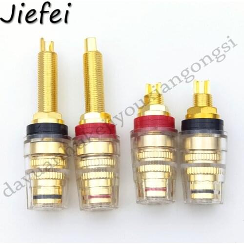 1Pcs 2-type High Quality Brass Gold Plated 4mm Banana socket Terminal Binding Post for Speaker Amplifier terminal post