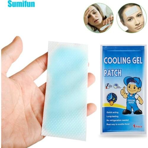 10Pcs Summer Cooling Gel Patch Adult Baby Fever Headache Cold Medical Plaster Natural Herbal Physical Cooling Forehead Pad