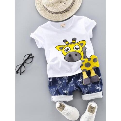 Baby Boy girls cartoon clothing set children t-shirt+shorts 2 pcs toddler active sets boys clothes summer kids suit for 9M-4T