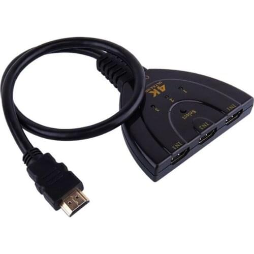 4K*2K 3D Mini 3 Port HDMI Switch 4K Switcher HDMI Splitter 3 in 1 out Port Hub for DVD HDTV Monitor PC