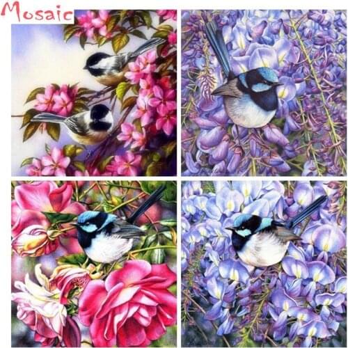 Diy Diamond Painting birds Flower 5D Diamond Mosaic Animals Full Square Embroidery scenery Picture Of Rhinestone Decor Home