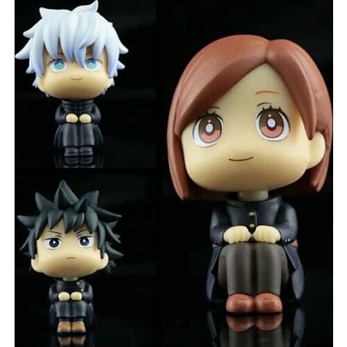 Anime Jujutsu Kaisen Q Edition Kugisaki Nobara Fushiguro Megumi Gojo Satoru Sitting Posture Boxed Doll anime figure