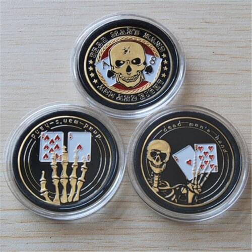 Frees Shipping 6Pcs/Lot,Mix A8 Poker Coin,Metal Poker Cards Guard Protector Token Poker Chips Plastic Cover Souvenir Coin