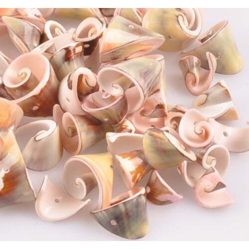 10-19mm Natural Light Spiral Shell Spacer beads for DIY jewelry making 25pcs one hole TRS0245X