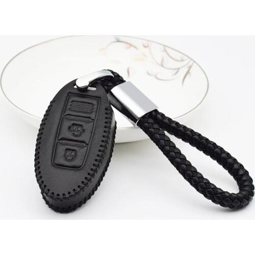 For Infiniti G37 FX35 Q50 QX70 G35 Q30 FX37 QX60 Q70 FX Car Remote Key Cover Case Genuine Leather Key Ring Protection Shell Bag