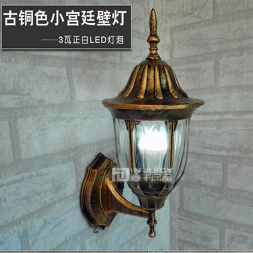 European Vintage Retro Villa Loft Corridor Bronze LED Waterproof Outdoor Wall Lamp Light Hall Club Decor Gift New