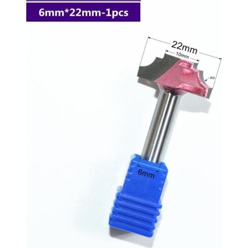 6mm*22mm,1pcs,Free shipping CNC Engraving Woodworking Milling Cutter,Tungsten Solid carbide End Mill, steps arc Router Bit