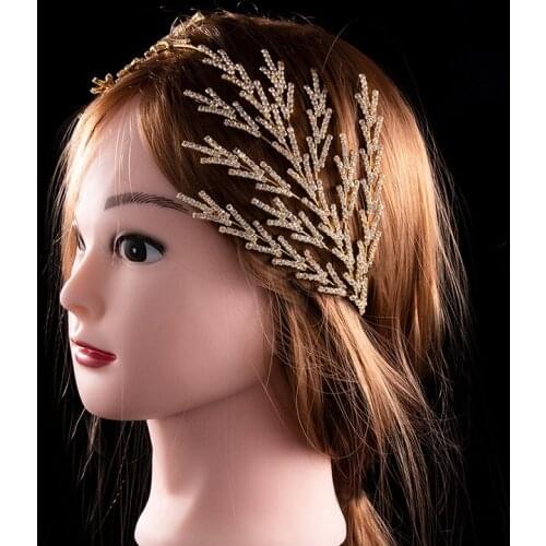 Himstory New Rhinestone Tiara Silvery/Gold Flexible Tiara Royal Bridal Wedding Dressing Crown Accessory Women Jewelry