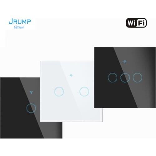 JRUMP Wifi Smart Touch Switch Voice Control Light Switch With Touch Control Wall Switch Work Alexa Echo Google Home