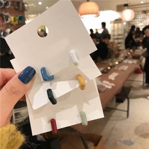 Minimalist Candy Color Geometric Earrings for Women Colorful Enamel Square Open Statement Dangle Earrings Party Pendientes 2020