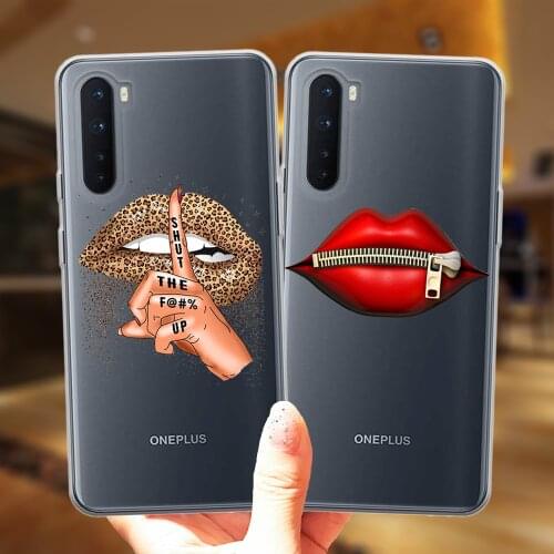 Fashion Leopard Lips Kiss Protective Case For Coque OnePlus 7 8 9 Pro 7T 8T Nord CE N200 N100 N10 5G Cute Soft Silicone Cover