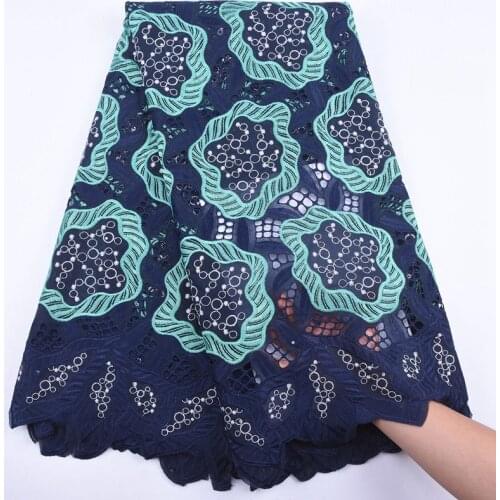 Latest African Lace Fabric 2020 High Quality Embroidered African Swiss Lace Fabric 5 Yards Nigerian Lace Fabrics For Dress S1966