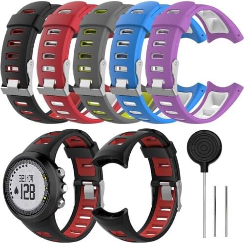 Mens Universal Dual Color Silicone Watch Band Watch Strap Wristband For SUUNTO Quest M1 M2 M4 M5 M Series Smart Watch