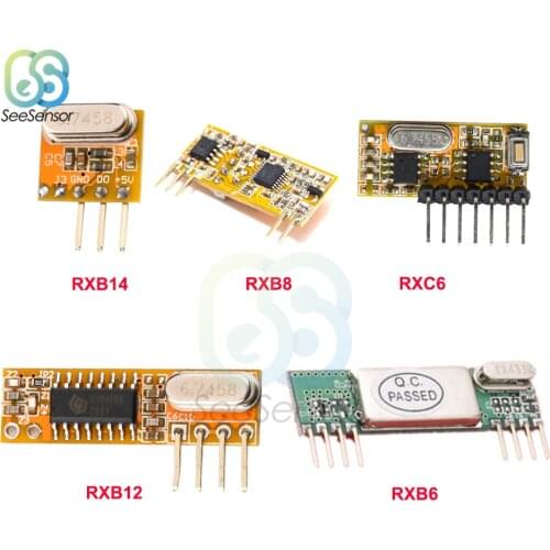 RXB6 RXB8 RXB12 RXB14 RXC6 433Mhz Superheterodyne RF Receiver Module for Arduino DIY Kit Wireless Remote Control