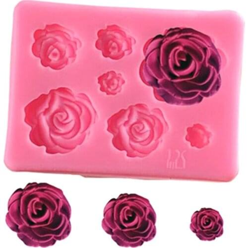 Rose Flowers silicone mold Cake Chocolate Mold wedding Cake Decorating Tools Fondant Sugarcraft Cake Mold