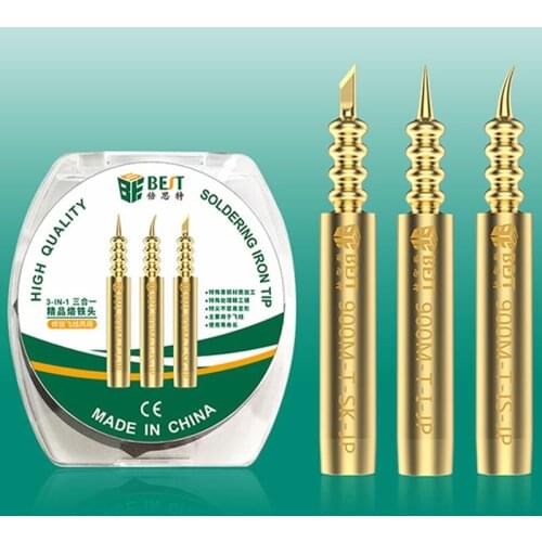 3 in 1 Universal Type 0.1mm Fly Line Lead-Free Welding Soldering Iron Tips For 936 Station BGA Rework Welding Platform Tools