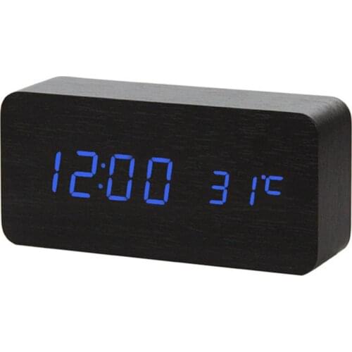LED Clock Wooden Digital Alarm Clock Night Light LED Display Temperature Table Clockes Desk Electronic Despertador