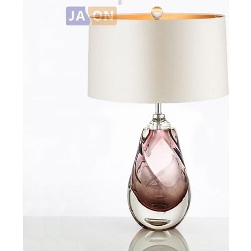 Led e27 Postmodern Iron Fabric Glass Purple LED Lamp. LED Light. Table Lamp. Desk Lamp.LED Desk Lamp For Bedroom Foyer