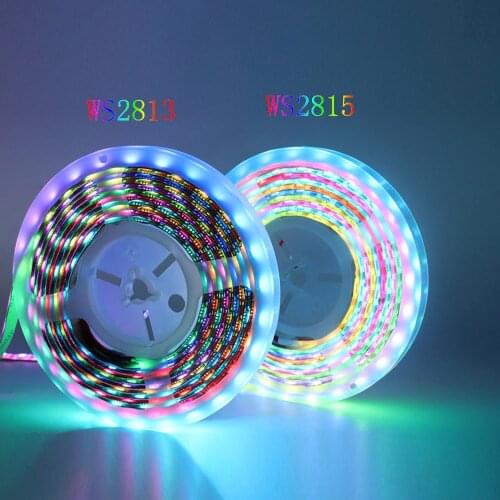 WS2813(5V)WS2815(12V) WS2812B Updated Smart RGB Led Strip 30/60/144Leds/m Individually Addressable Dual Signal