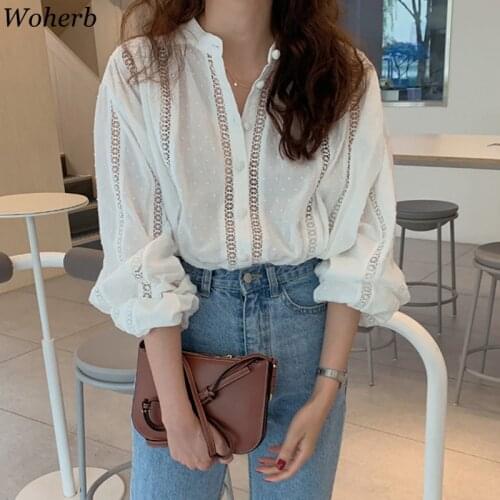 Woherb Openwork Blouses