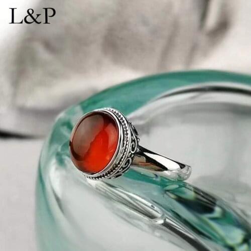 2019 New Fashion Red ine Garnet Stone Ring For Women Original Design Elegant 925 Sterling Silver Ring Gift Christmas Gift