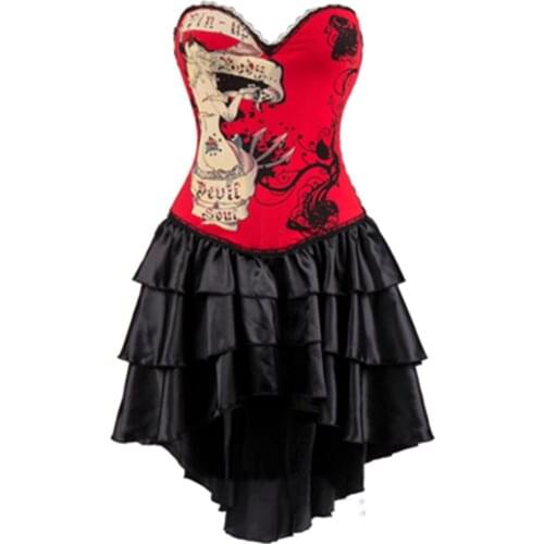 2017 Gold Phoenix Sexy Corset Gothic Dress one piece Steampunk Clothing Women Burlesque Dresses Corsets and Bustiers Overbust