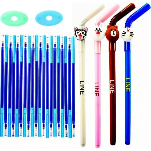 26 pcs/set animal Erasable Gel Pen Refills Rod 0.5mm Washable Handle Magic Pen for School Pen Writing Tools Kawaii Stationery