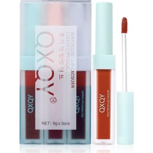 3pcs/set of Red Velvet Matte Liquid Lip Balm Waterproof Lip Gloss Lasting Nude Lipstick Ladies Red Lip Gloss Beauty Cosmetics