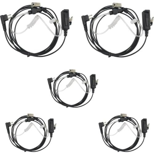 5PCS RDM2070D 2-wire Mic Surveillance Earpiece Headset for Motorola EP450 CP200 CP185 CP140 CP125 CP110 CP100 Radio