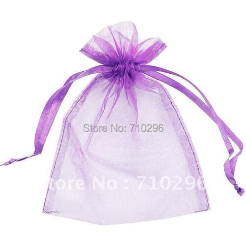 7*9 mm Purple Organza Bag display gift bags silk pouches wedding bag
