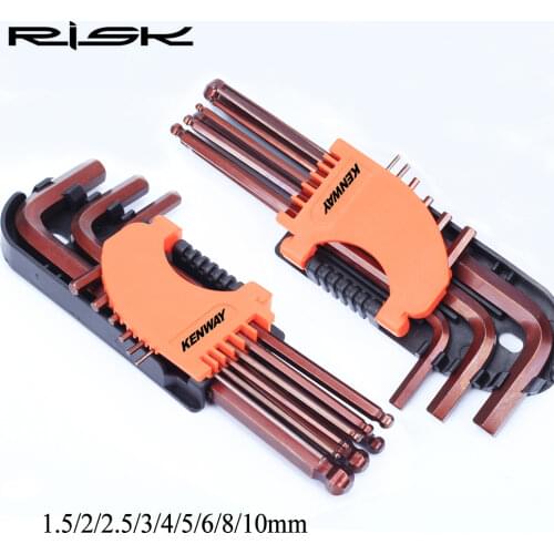9pcs/set Risk Professional Bicycle Allen Wrench MTB Road Bike Hexagon Bolt Screw Screwdriver Lightweight Bike Repair Tool Kits