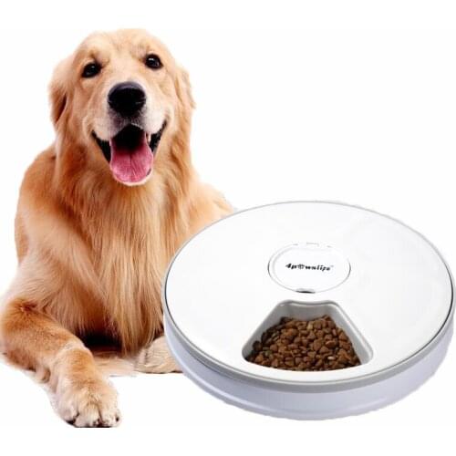 Round Timing Feeder Automatic Pet Feeder 6 Meals 6 Grids Cat Dog Electric Dry Food Dispenser 24 Hours Feed Pet Supplies
