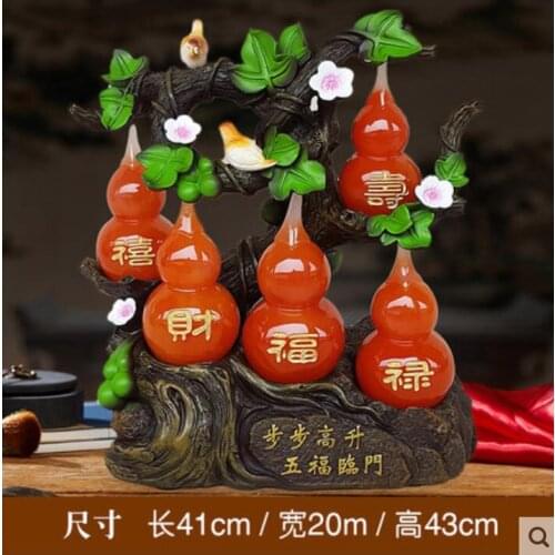 Calabash wealth creation home wine cabinet bogu shelf decoration uxury Sculpture statue carving Home Decoration
