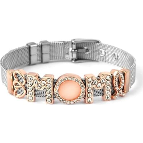 Yexcodes Fine Stainless Steel Bracelet DIY Rhinestone Charm Suitable For Ladies Bracelet Gift Brand Bracelet Direct Delivery