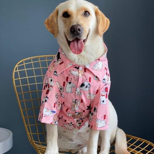 Big dog Hawaiian shirt summer sweatshirt pet shirt cool and breathable dog clothes small medium large boy and girl pet clothes