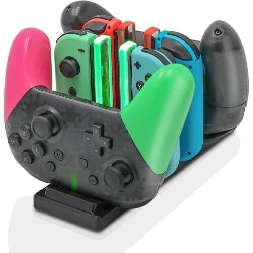 6 in 1 Charging Station Controller Fast Charger Dock LED Indicator for Nintendo Switch NintendoSwitch Joy-Con Pro Controllers